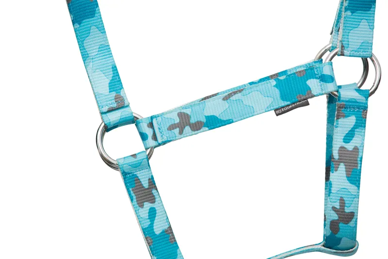 Hy Equestrian DynaForce Head Collar and Lead Rope - Pacific/Grey-1